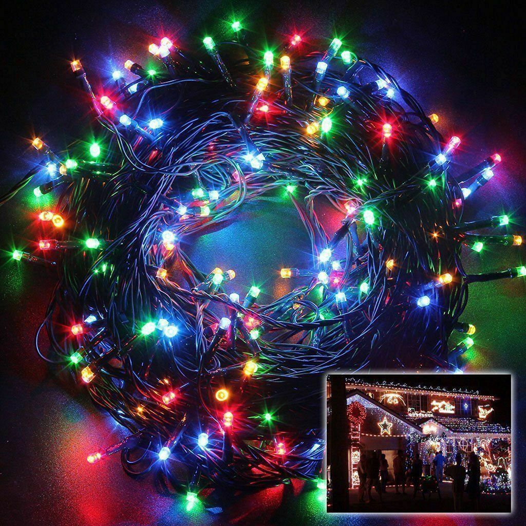 100 200 500 LED Solar String Lights Outdoor Garden Party Xmas Fairy Wedding Lamp