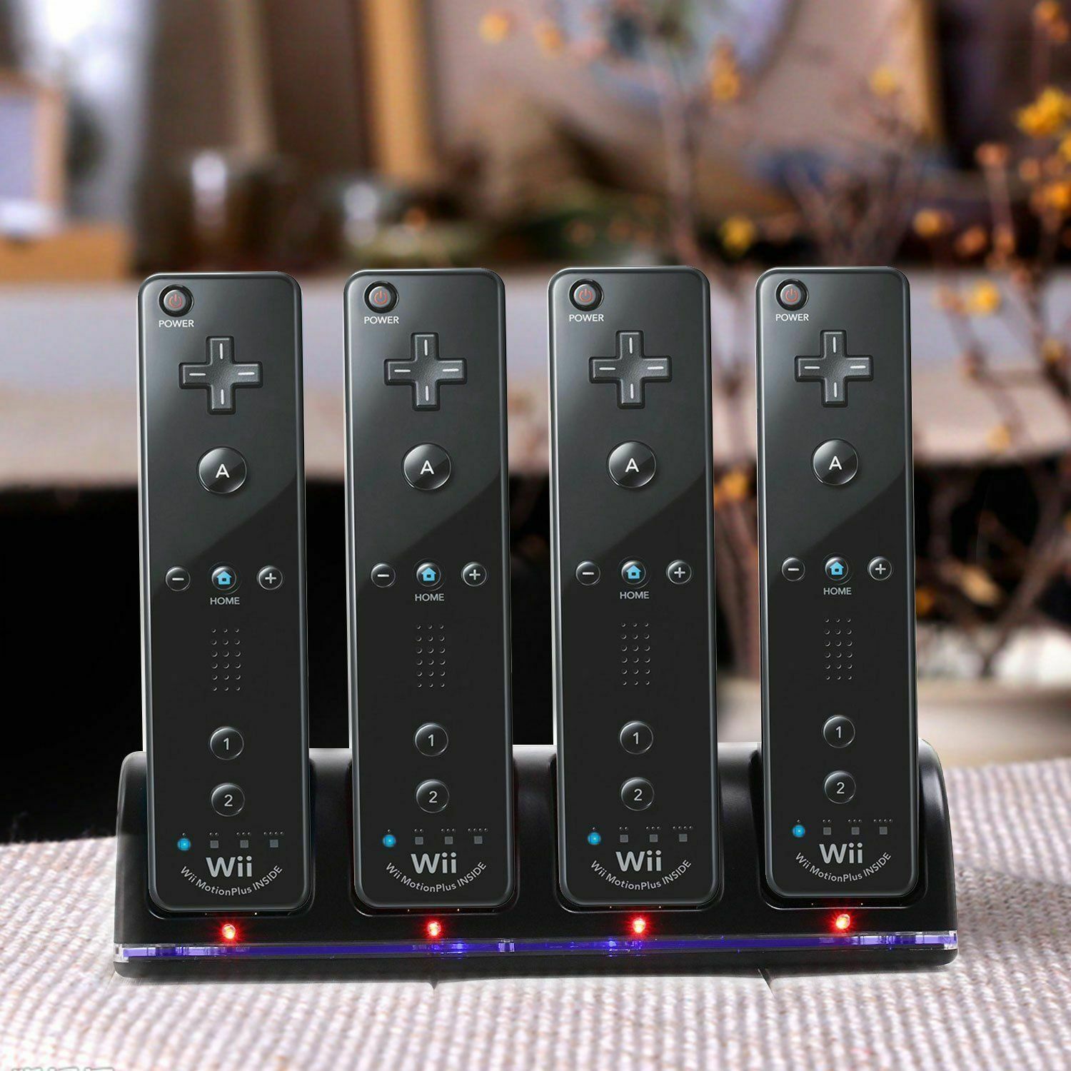 Charger Dock Station + 4 Battery Packs for Nintendo Wii Remote