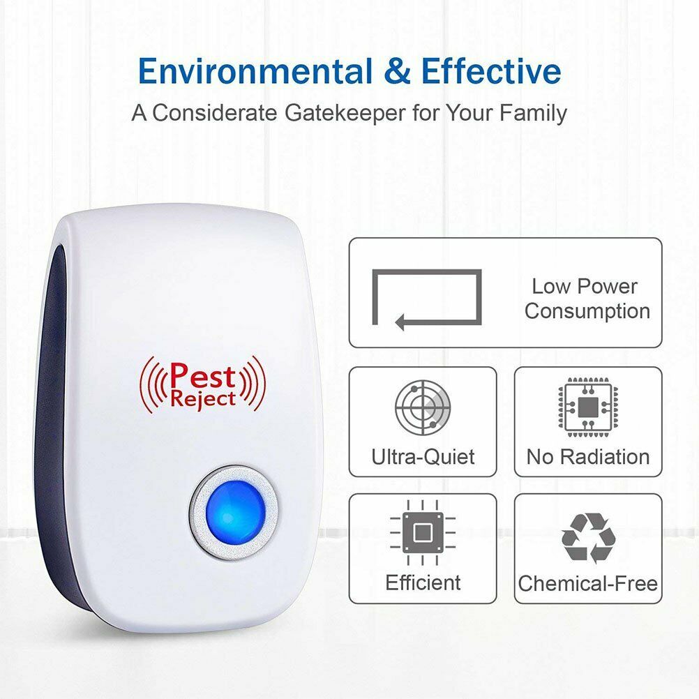 6 Pack Pest Reject Ultrasonic Repeller Home Bed Bug Rat ...