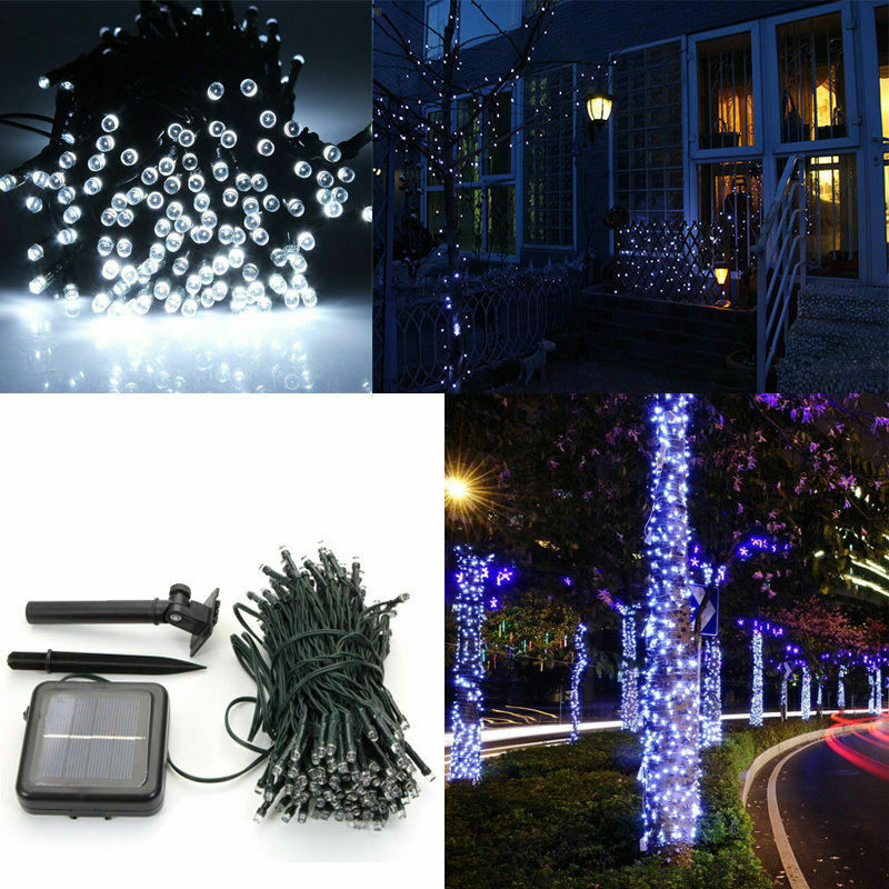 100 200 500 LED Solar String Lights Outdoor Garden Party Xmas Fairy Wedding Lamp