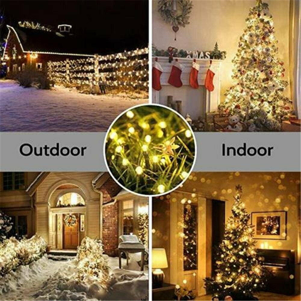 100 200 500 LED Solar String Lights Outdoor Garden Party Xmas Fairy Wedding Lamp