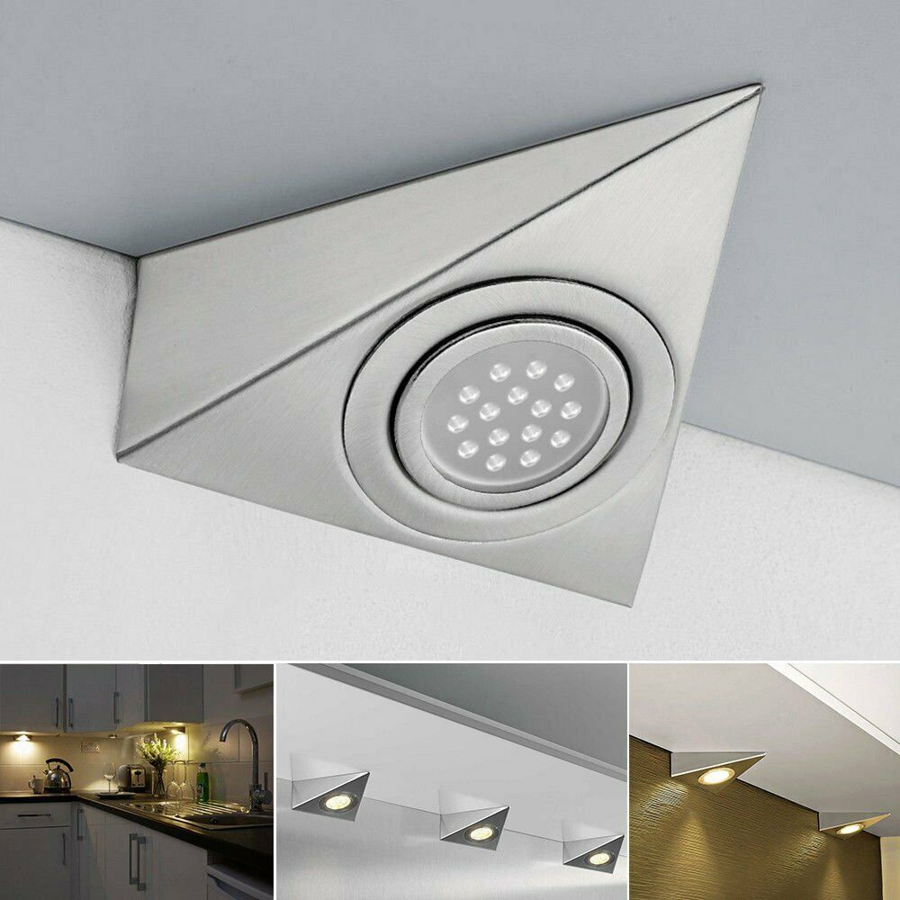 LED MAINS KITCHEN UNDER CUPBOARD COUNTER TRIANGLE LIGHT UNIT