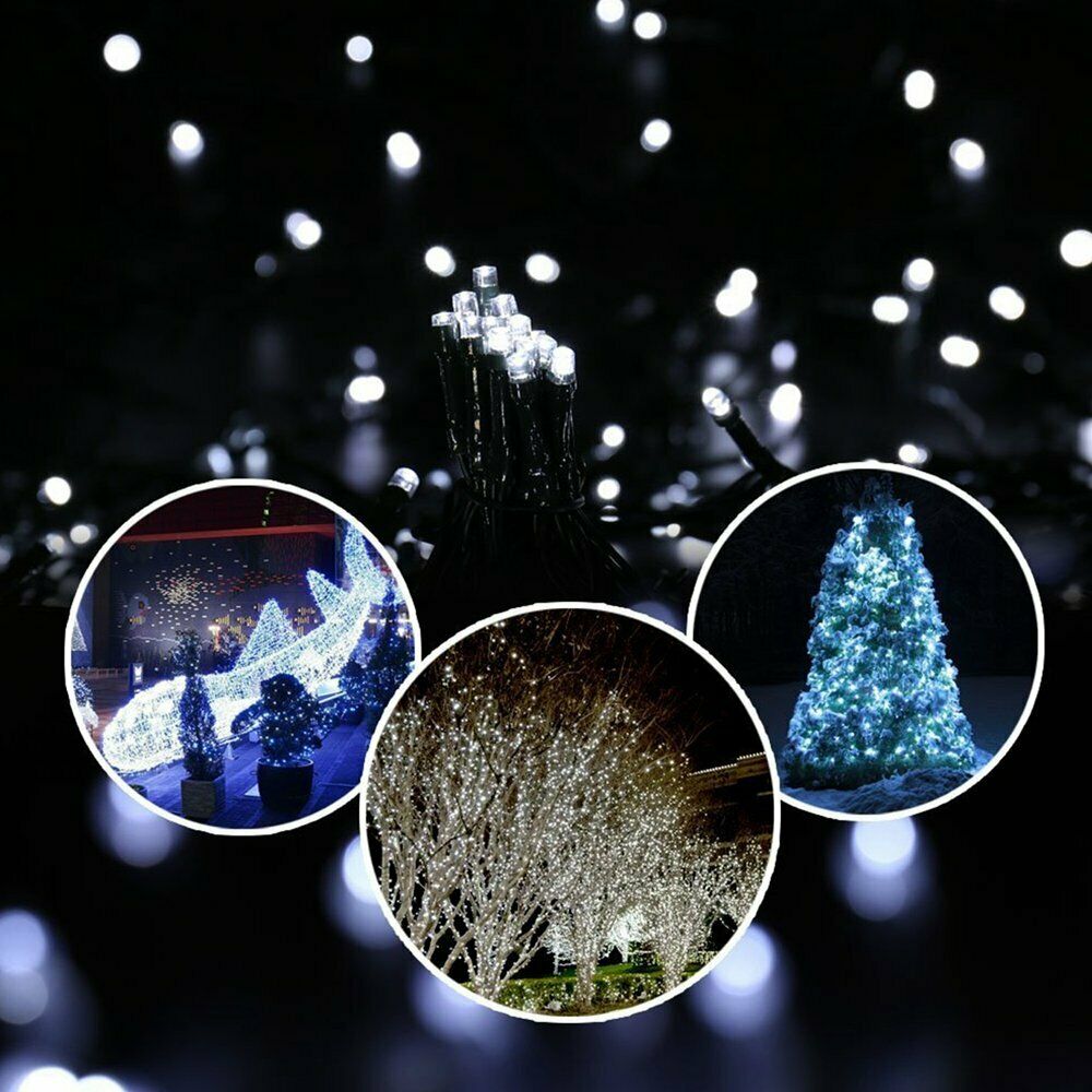 100 200 500 LED Solar String Lights Outdoor Garden Party Xmas Fairy Wedding Lamp