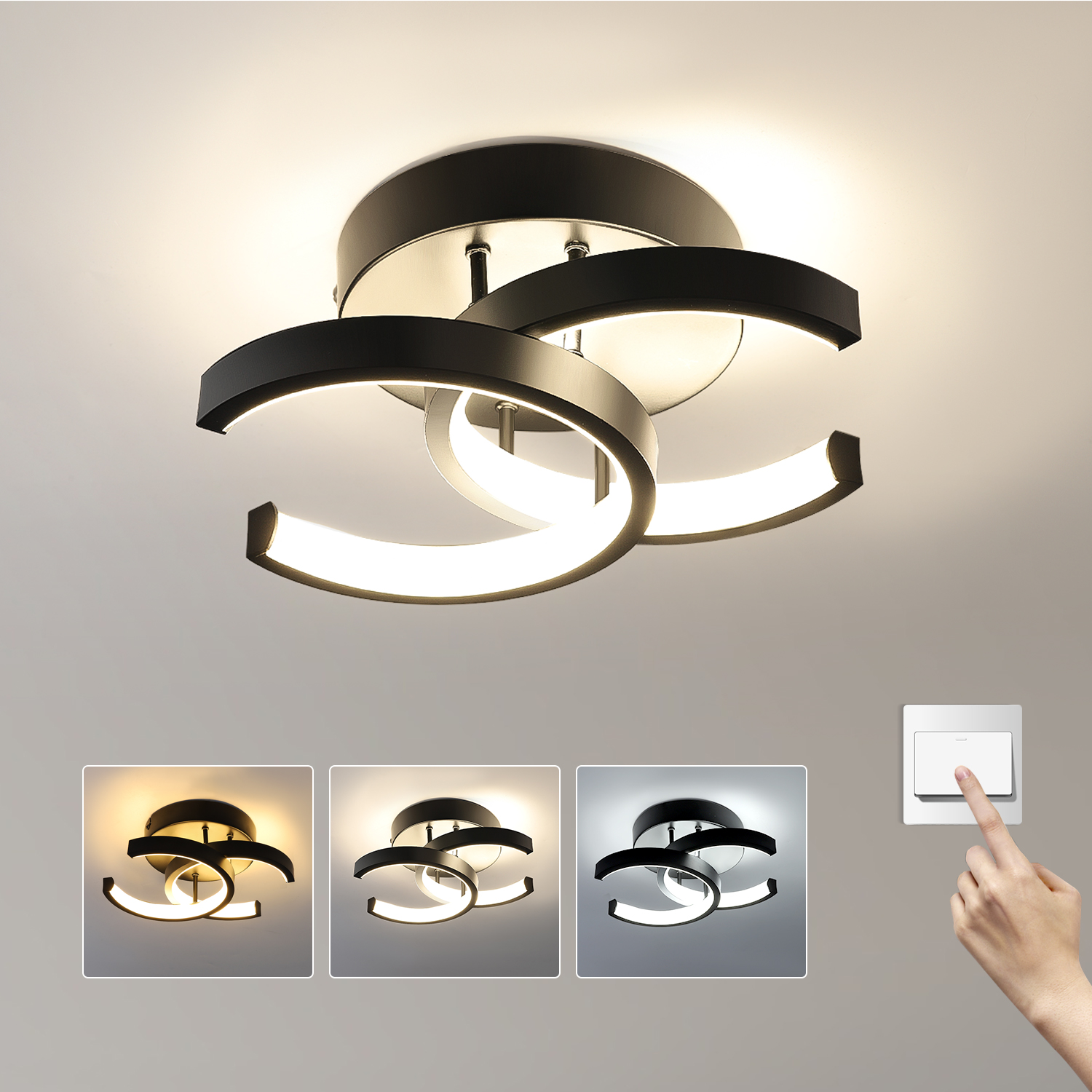 Modern LED Ceiling Lights Bedroom Lights Ceiling For Living Room Bedroom UK Ceiling Lamp for Hallway Office Unusual Lamps Bedroom Kitchen Living Room LED Ceiling Light Warm White