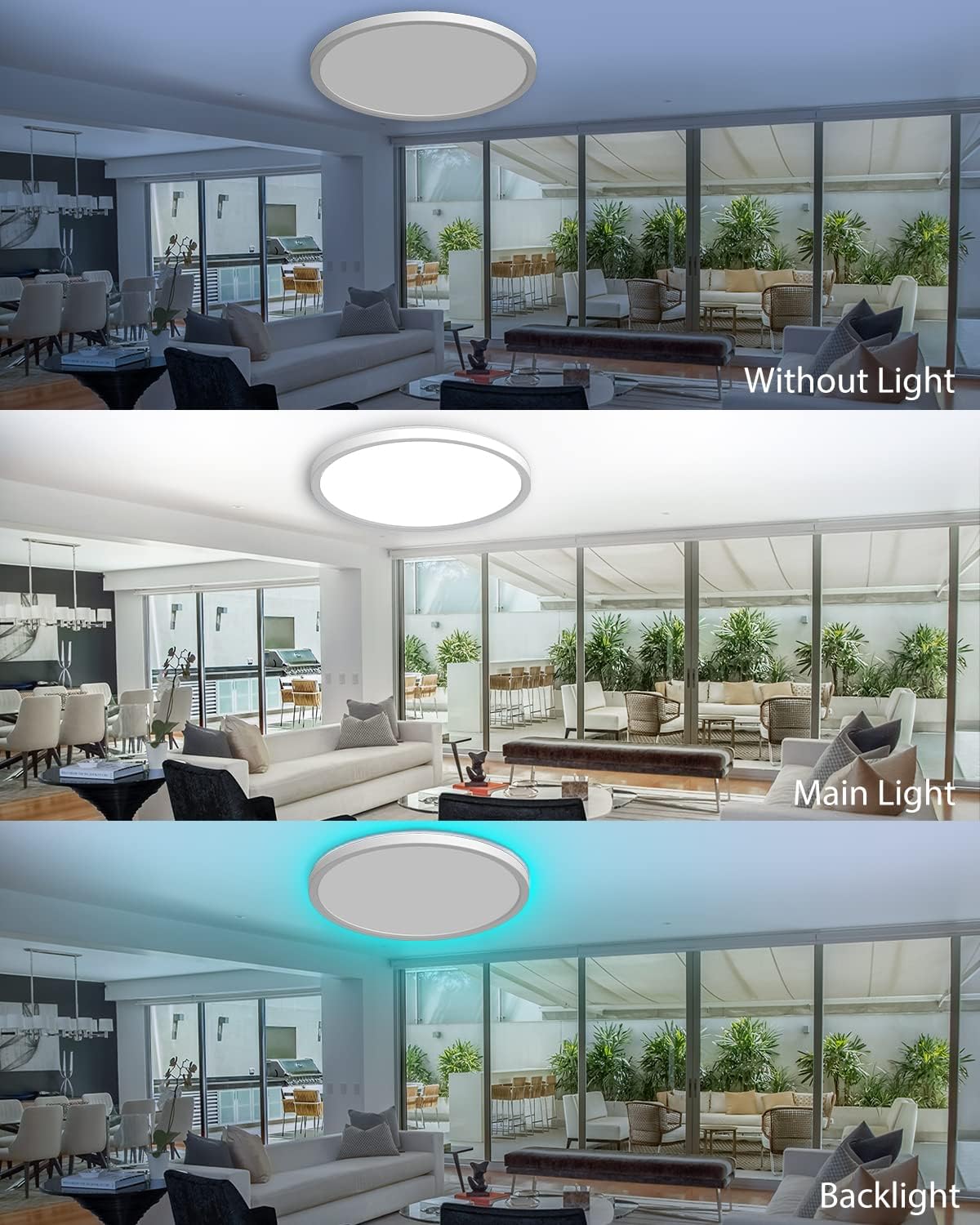 LED Ceiling Light Round Panel Down Lights Bathroom Kitchen Living Room Wall Lamp