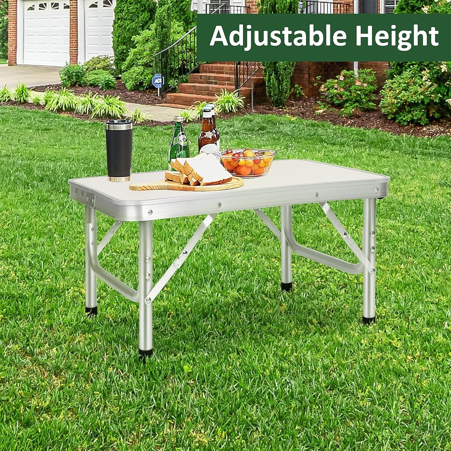 New Folding Camping Table Aluminium Portable Adjustable Picnic BBQ Party Desk UK