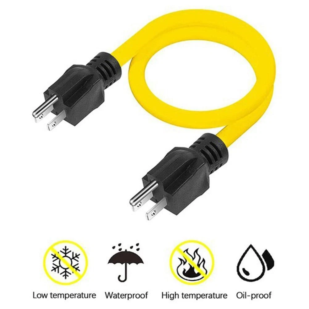 3 Prong Plug 125V Double Male Extension Cord For NEMA 5-15P to 5-15P