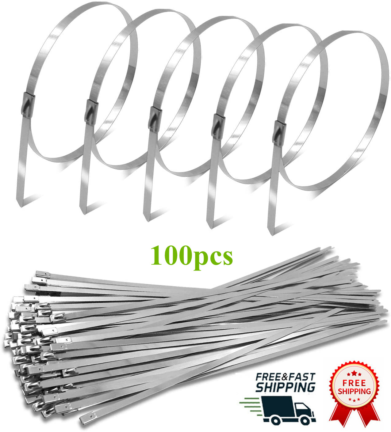 Heavy Duty 20-Inch Nylon Cable Ties - 100-Pack White Zip Ties With 50lb Tensile Strength