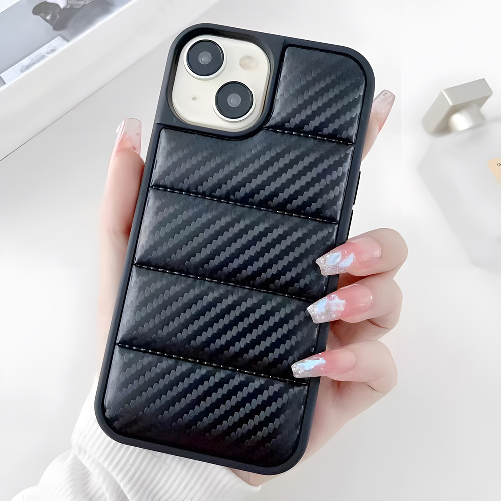 iPhoneアクセサリー THE PUFFER CASE iPhone13iPhone14iPhone15 The Puffer Case® - Black | Urban Sophistication