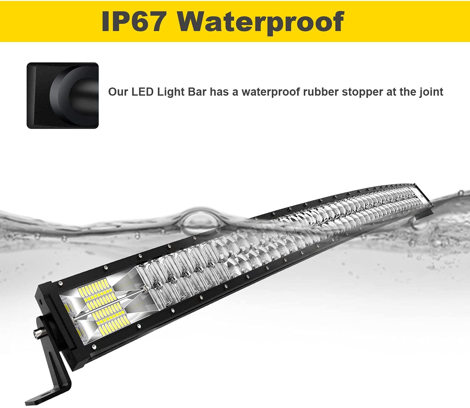Lpteso_motoer 52-Inch Curved LED Light Bar – 300W, 6000K, Spot/Flood Combo, 100 LEDs, 9-35V, For Jeep Wrangler JK YJ TJ CJ LJ & Off-Road