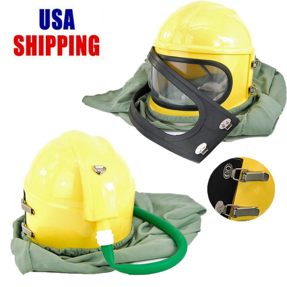 Sandblasting Helmet With Air Supply – ABS Safety Hood, Dual-Layer Clear Lens, Lightweight Sleeveless Suit, Airflow Guide, For Spraying & Blasting
