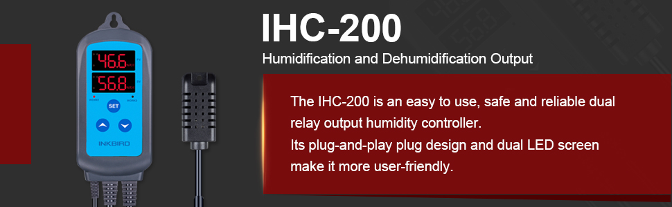 Inkbird Pre-wired Digital Humidity Controller IHC-200 Humidistat