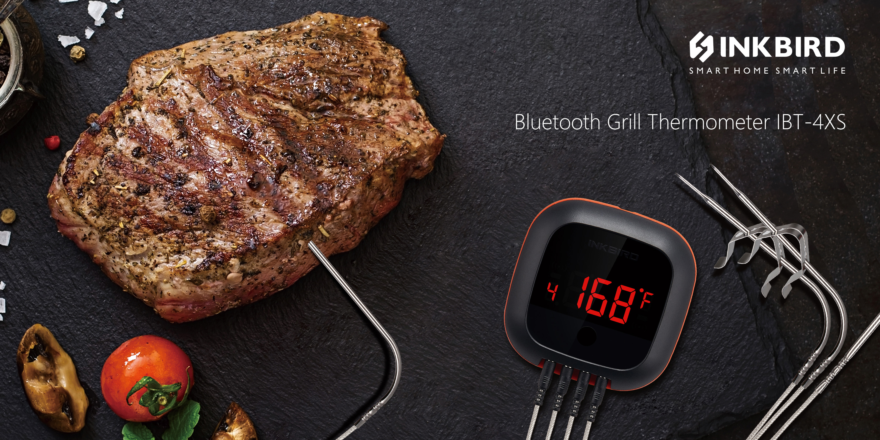 INKBIRD Bluetooth BBQ Thermometer IBT-24S For Kitchen Smoker Food