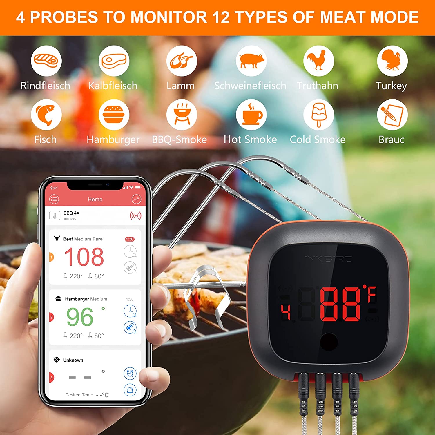 Inkbird ISC-007BW BBQ Temperature Controller, Wireless Automatic Food Thermometer, Free Adapter and Carry-All Case