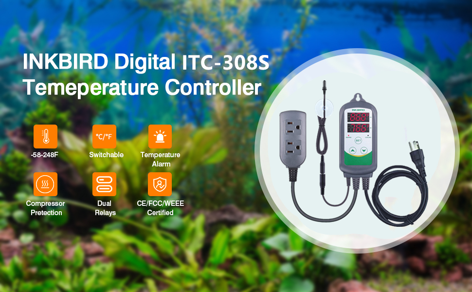 Digital Temperature Controller Inkbird ITC308 110V Thermostat Switch  Aquarium US