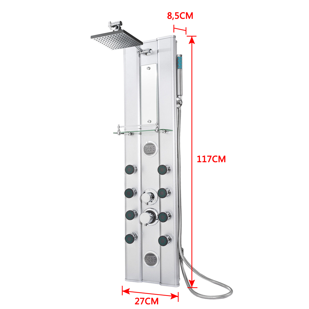 Schütte Duschpanel Überkopfbrause LED Duschpaneel Regendusche Wellness 4fach