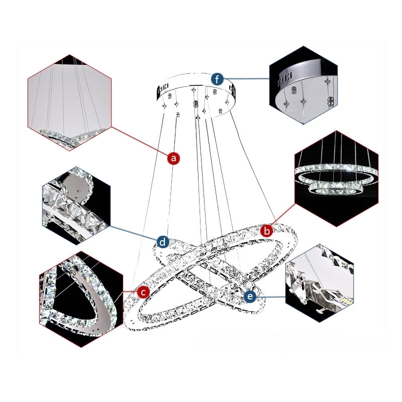 96W LED Dimmbar Deckenlampe Kronleuchter Pendelleuchte Design