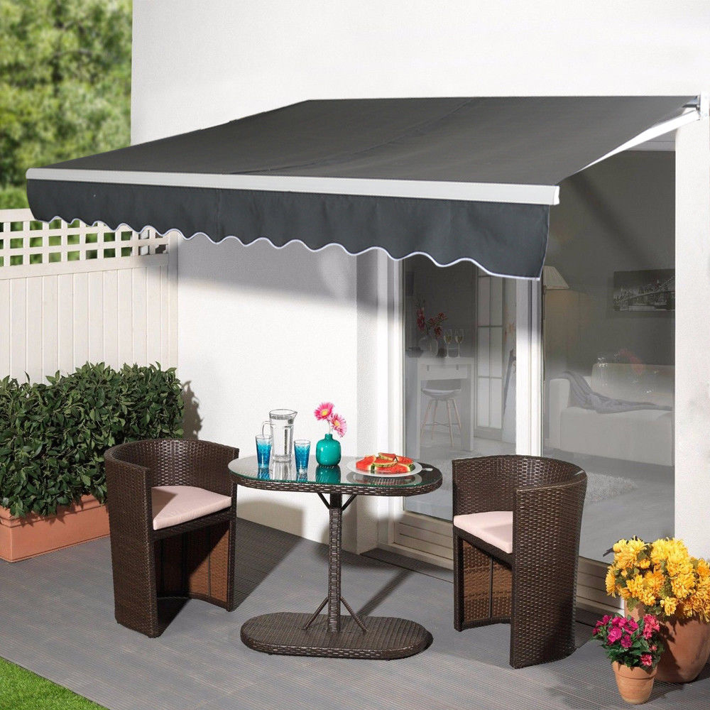 Aluminium Markisen Gelenkarmmarkise Sonnenschutz Terrasse Balkon Grau