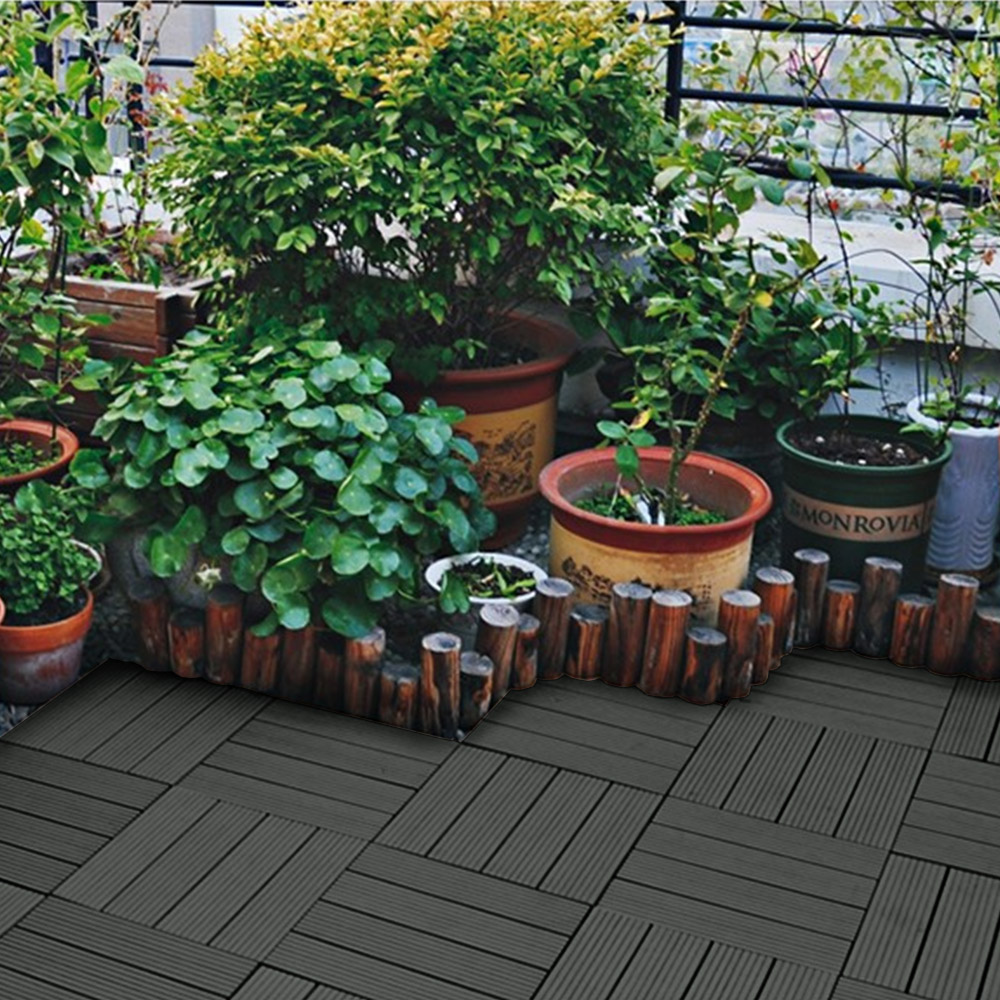 DIY WPC Fliesen Veranda Bodenfliese Klickfliese Terrassenfliesen