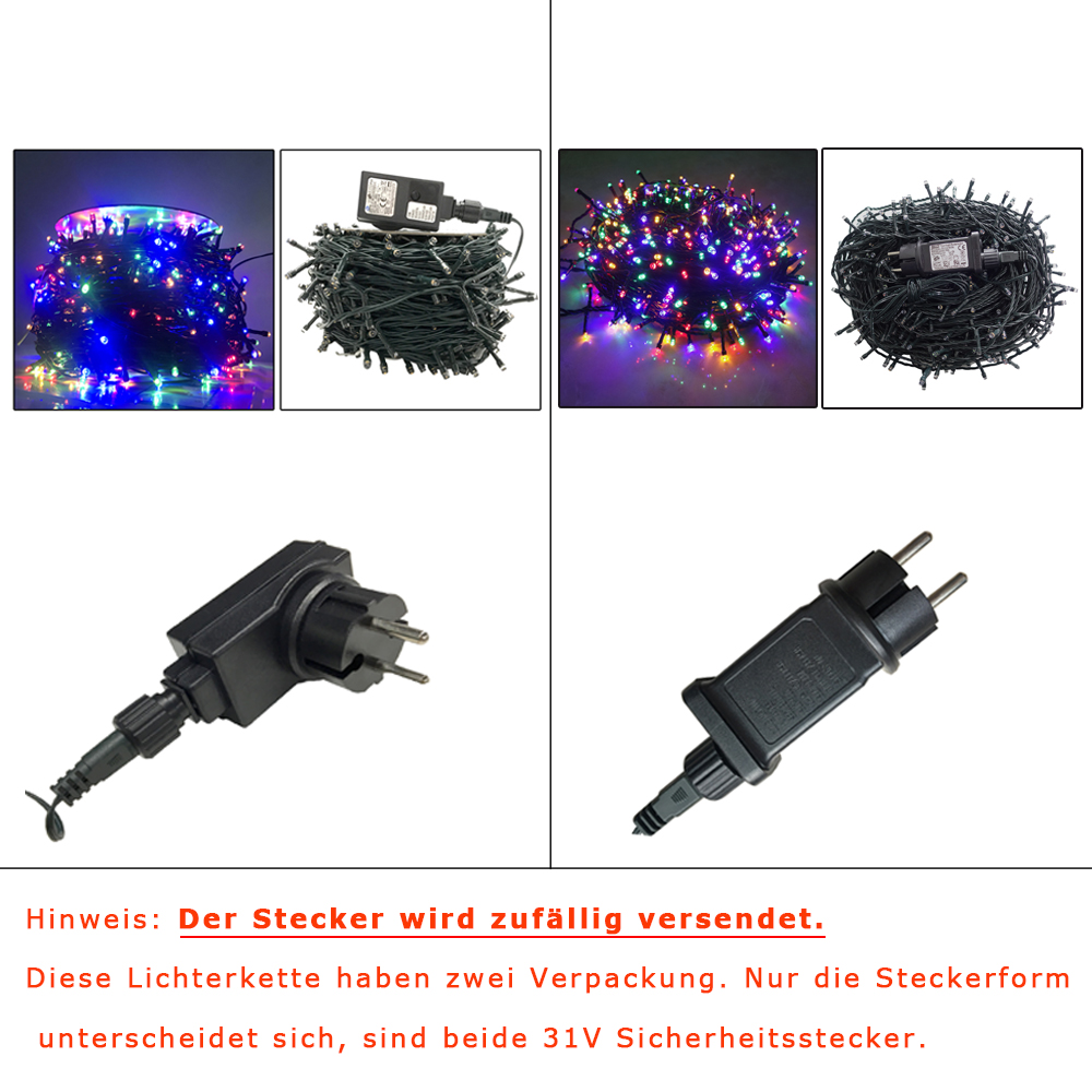 8 Modi 100-1000 Lampe LED Lichterkette Weihnachten Leuchte Fest Innen Außen DHL