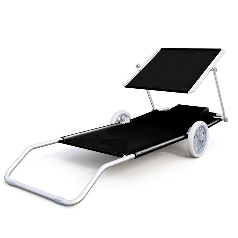 Klappbar Gartenliege Sonnenliege Relaxliege Camping Liegestuhl mit Dach