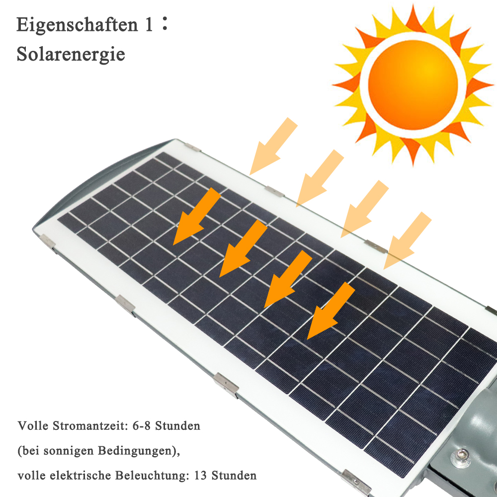 60W Solar LED Straßenlaterne Garten Mastleuchte mit Radar