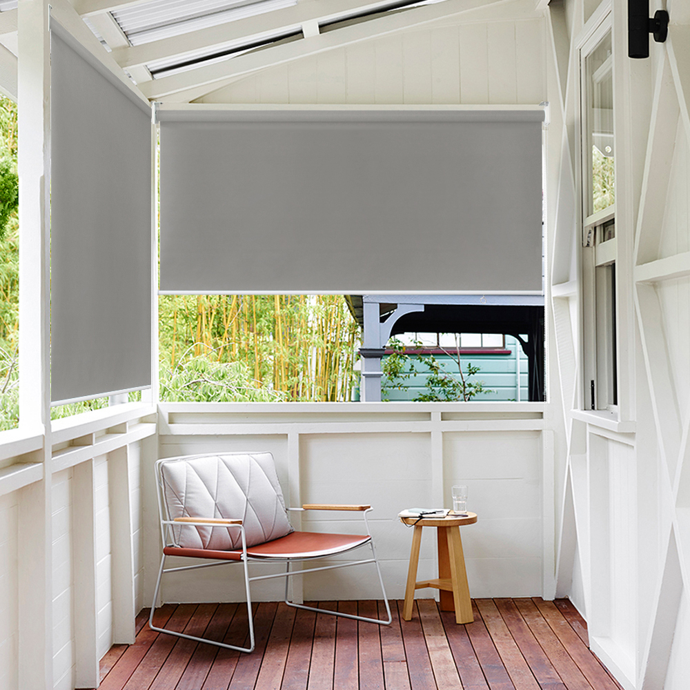 Grau Außenrollo UV-Schutz Balkon rollo Sichtschutz Senkrechtmarkise