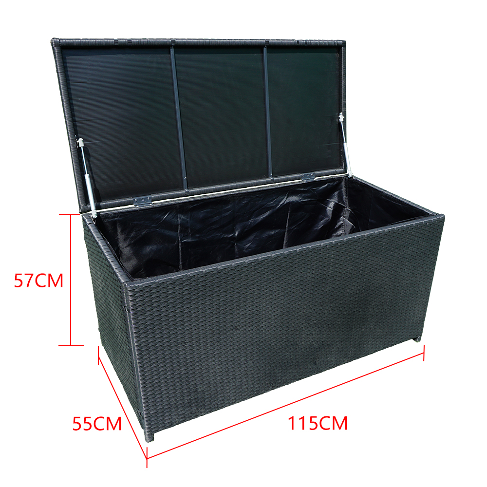 Aufbewahrungsbox 360L Polyrattan Kissenbox Gartenbox Kunststoff Wasserdicht DHL