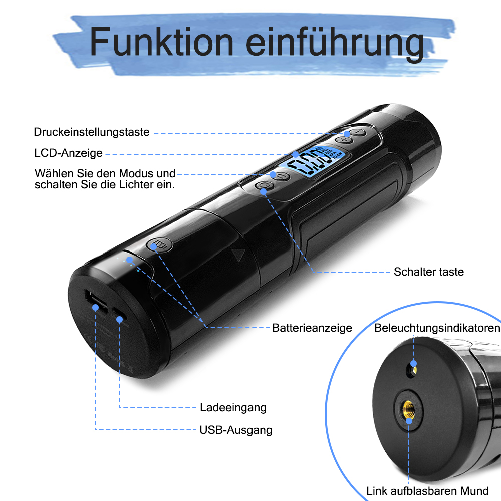 150PSI Akku Auto Reifen Druckluft Luftpumpe Fahrrad