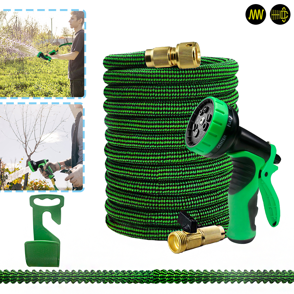 FLEXIBEL DEHNBARER WASSERSCHLAUCH GARTENSCHLAUCH SCHLAUCH 15M BLAU KNICKFREI