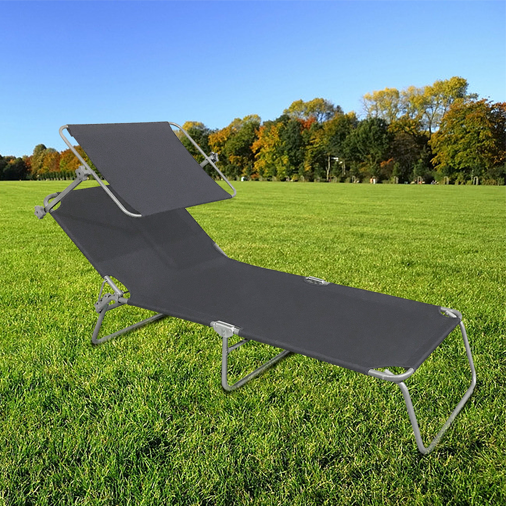 Sonnenliege Klappbar Relaxliege Sonnenschutz Liegestuhl Strandliege mit