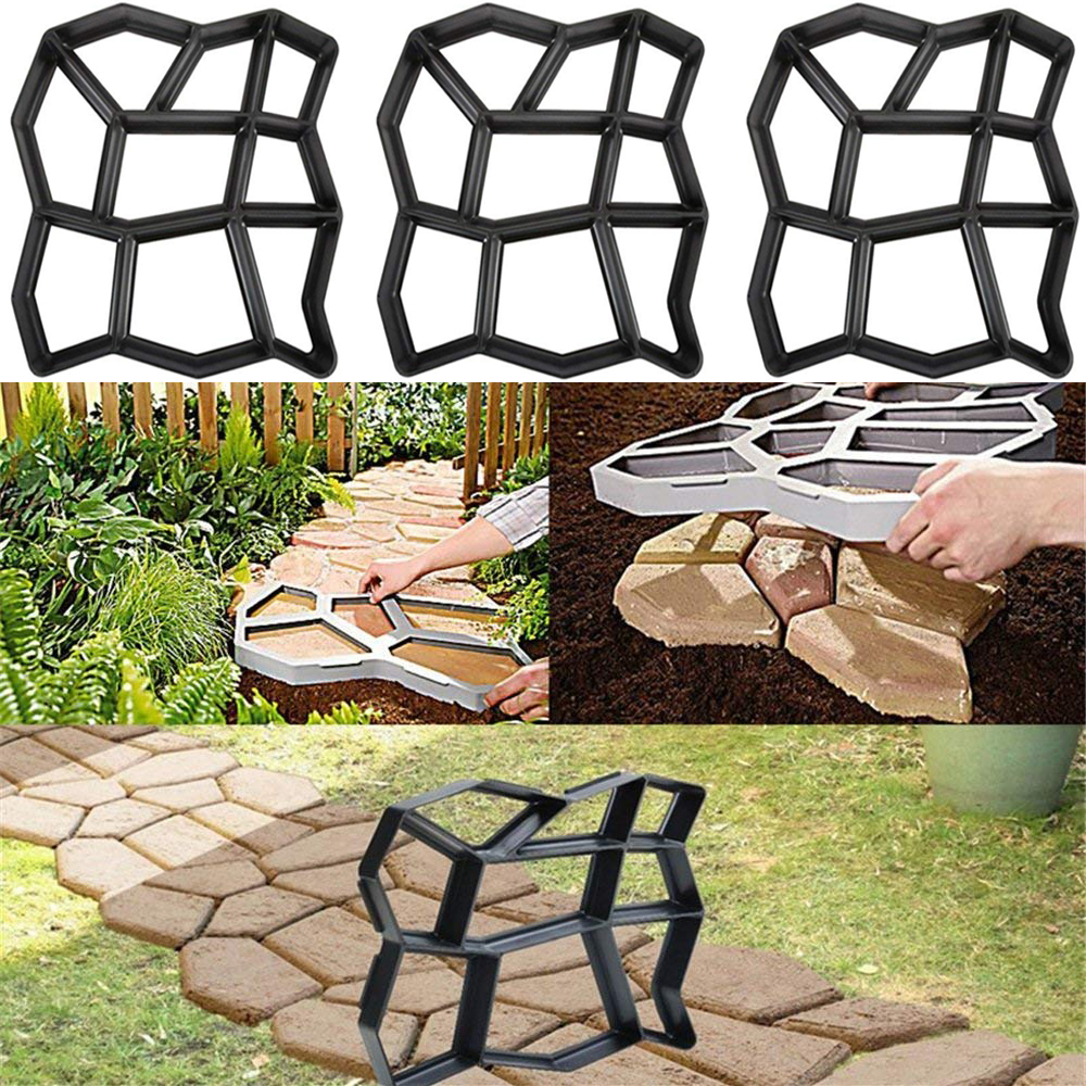 3er Betonform Pflasterform DIY Unregelmäßig Naturstein Pflaster Gehweg