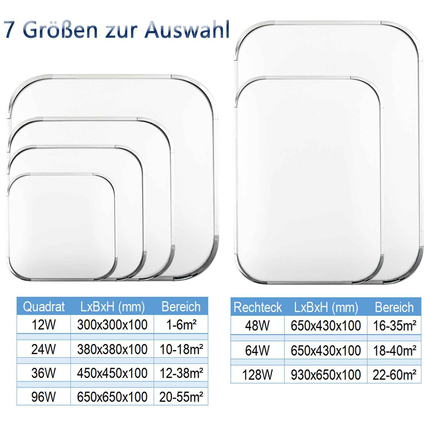 Ultraslim Deckenleuchte LED Badleuchte Deckenlampe Dimmbar Silber Flurlampe 96W