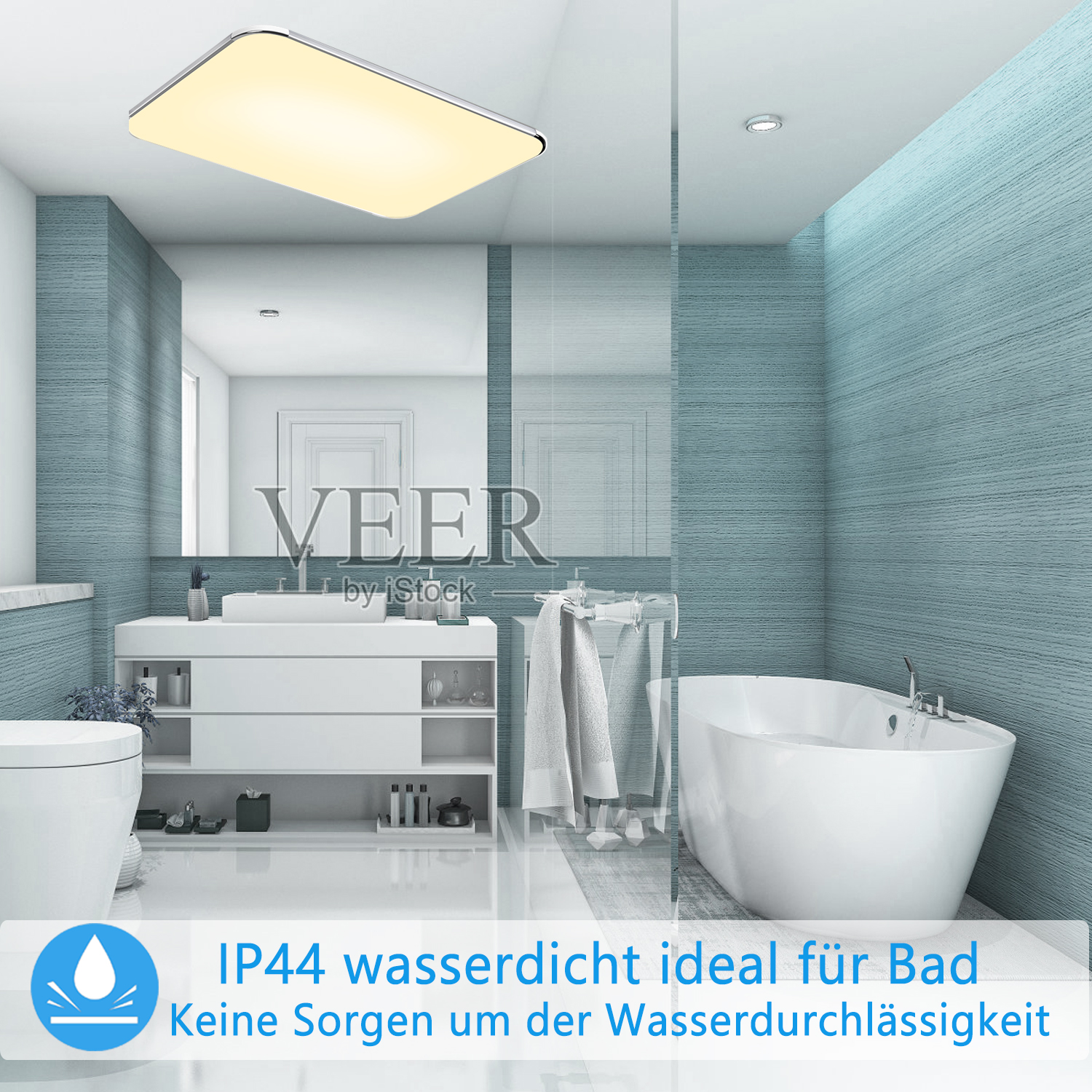 LED Deckenleuchte Ultraflach Panel Deckenlampe Warmweiß Licht Flur 48W