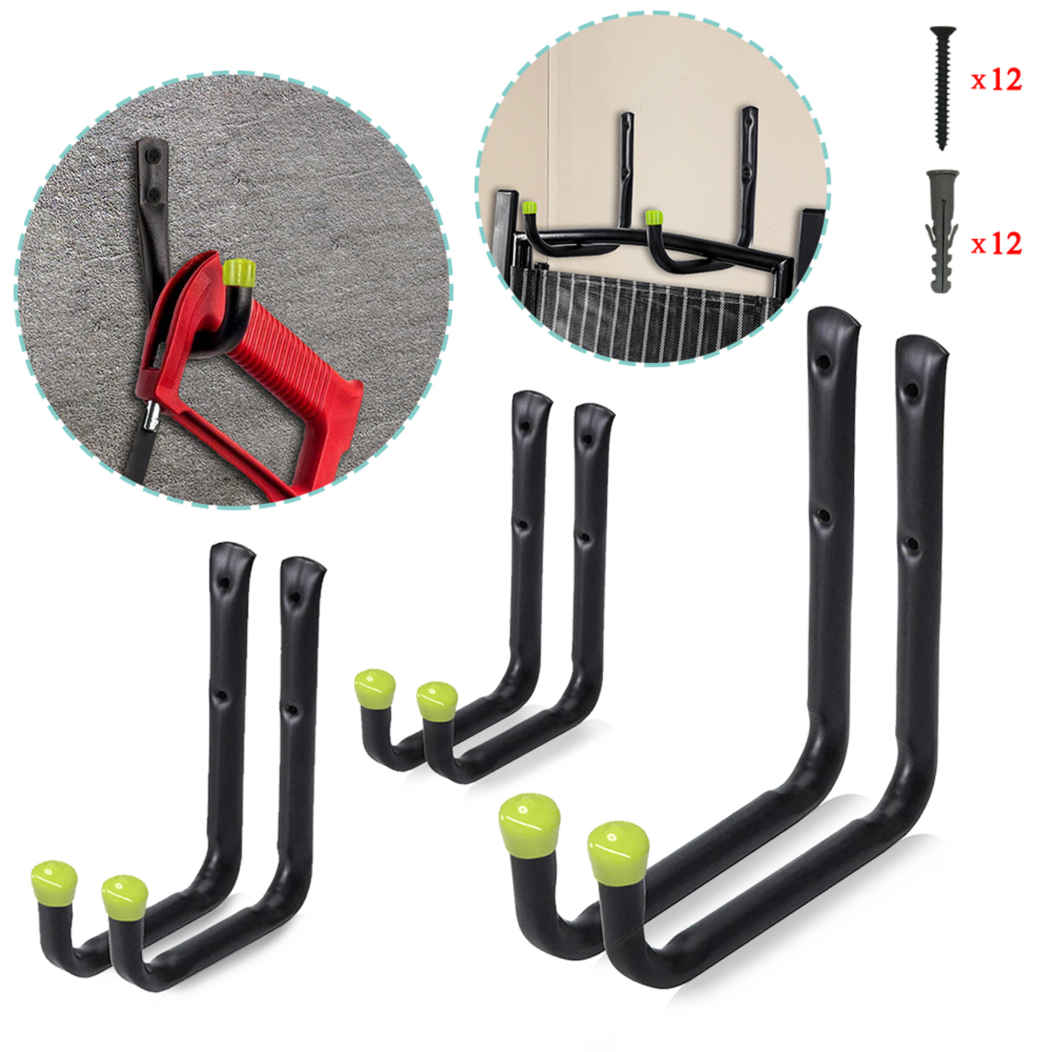 Top Montagehaken-Set Wandhaken Garage Schwerlast-Gerätehalter Leiter