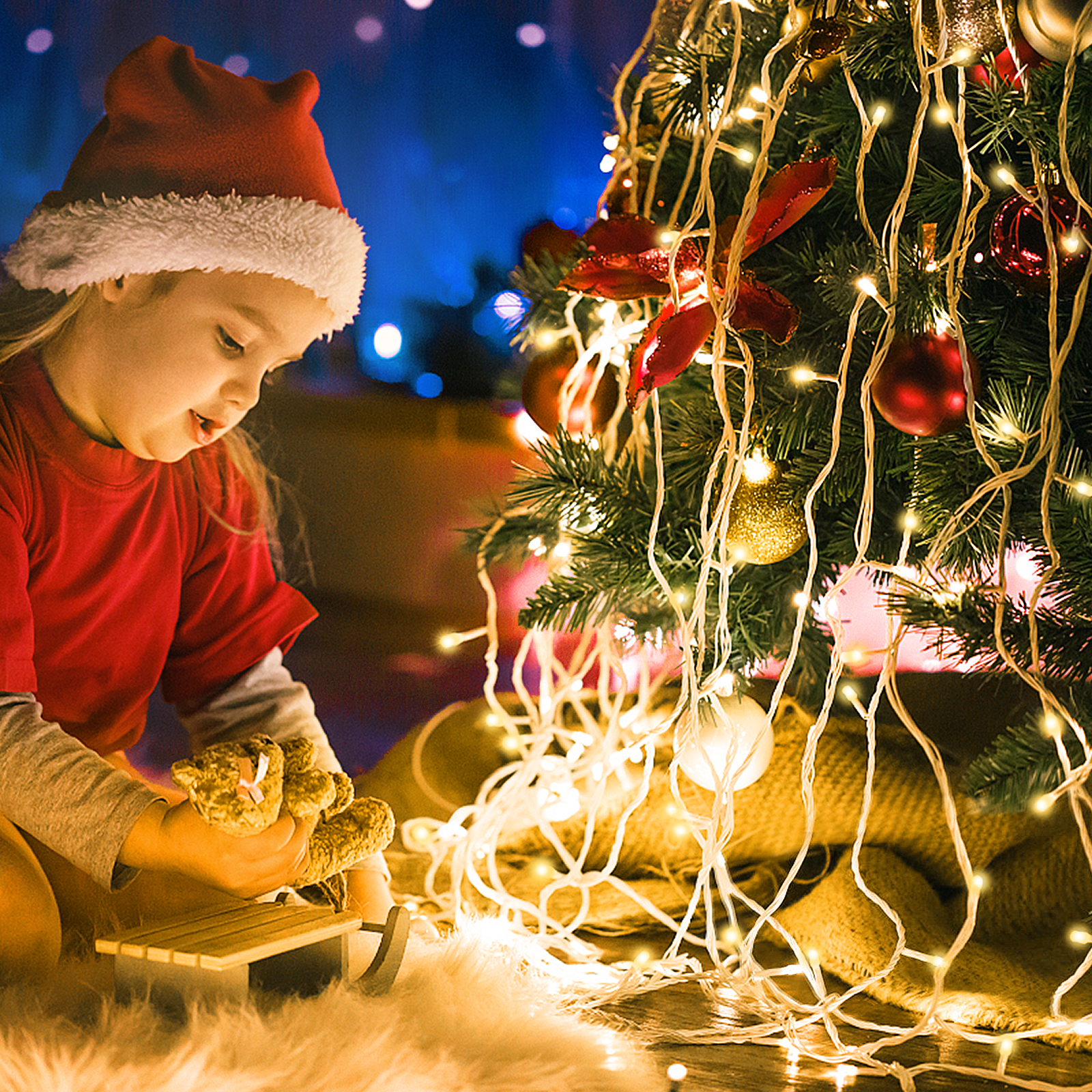 LED Eisregen Lichterkette Vorhang Außen Eiszapfen 200/400/600 LEDs