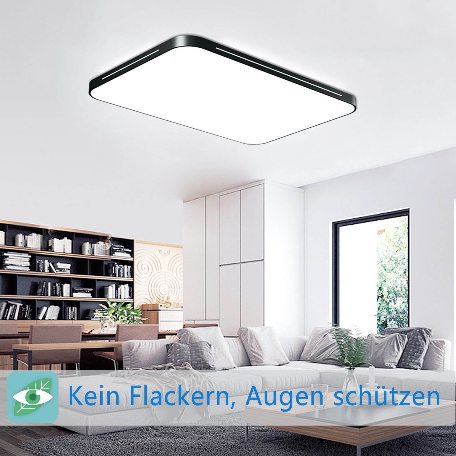 details zu moderne deckenlampe 128w kaltweiß led deckenleuchte wohnzimmer  küche lampe ip44