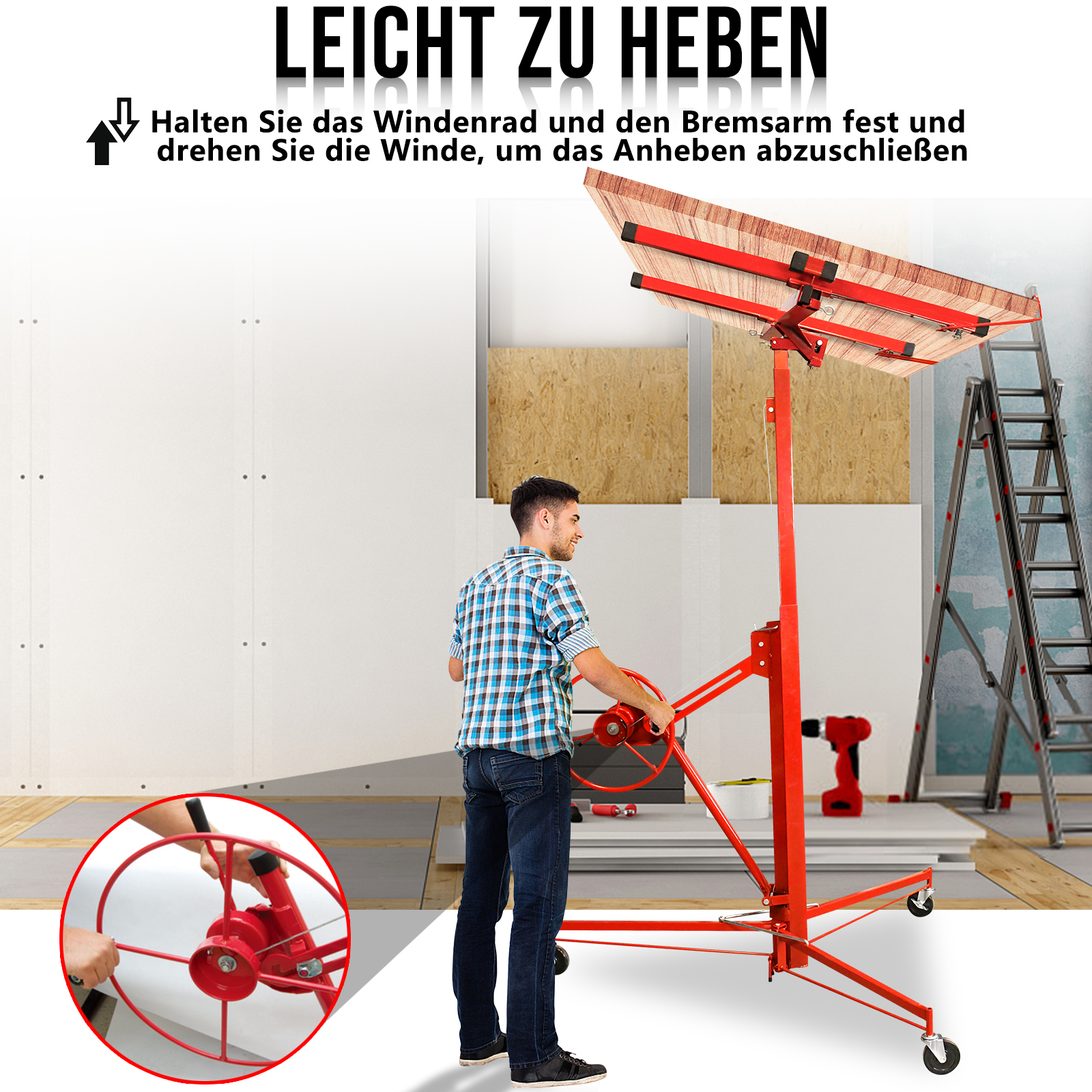 Profi Paneelheber Plattenheber Montierhilfe Plattenlift Rigips