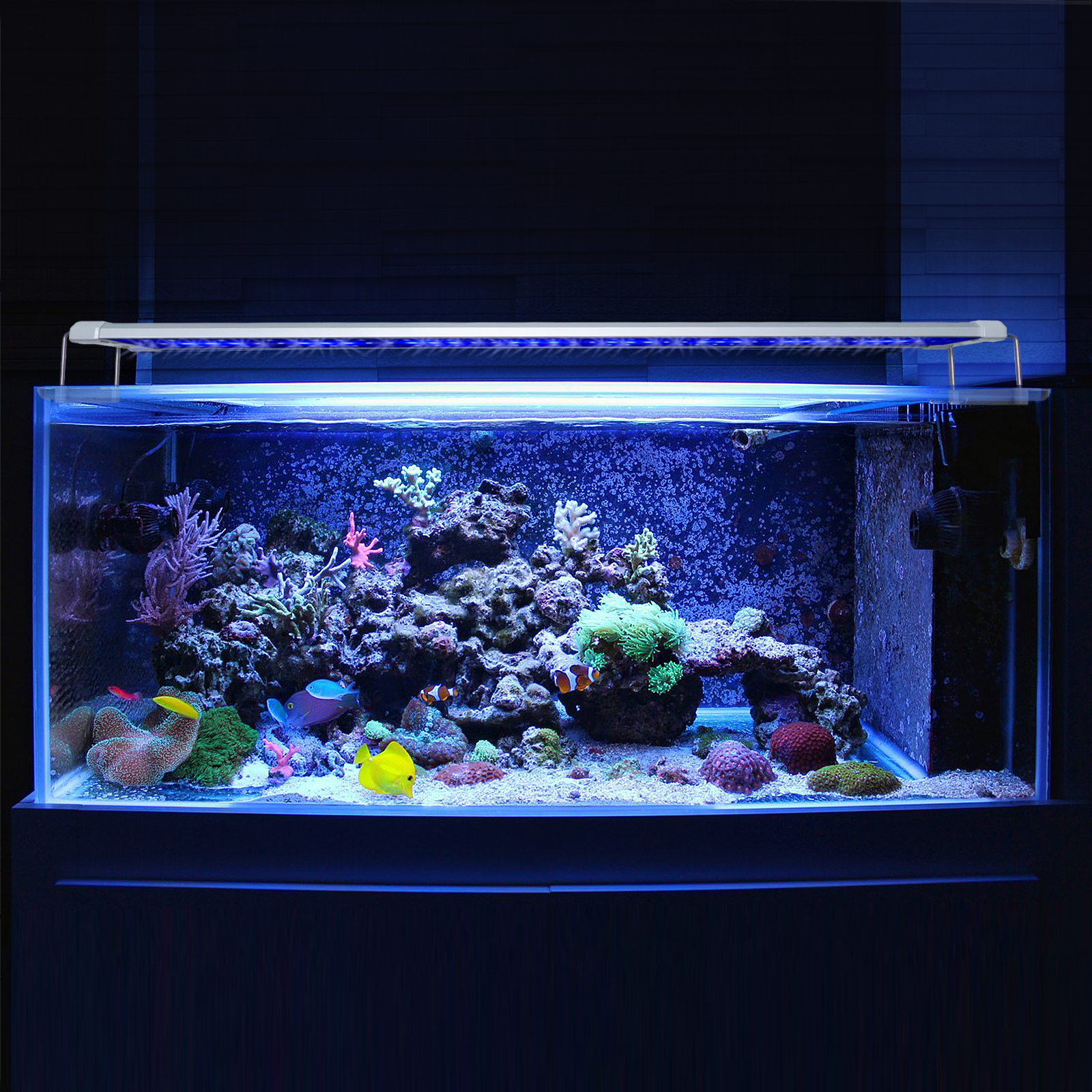 30-115cm LED Aufsetzleuchte Beleuchtung Aquarium Lampe RGB+Blau