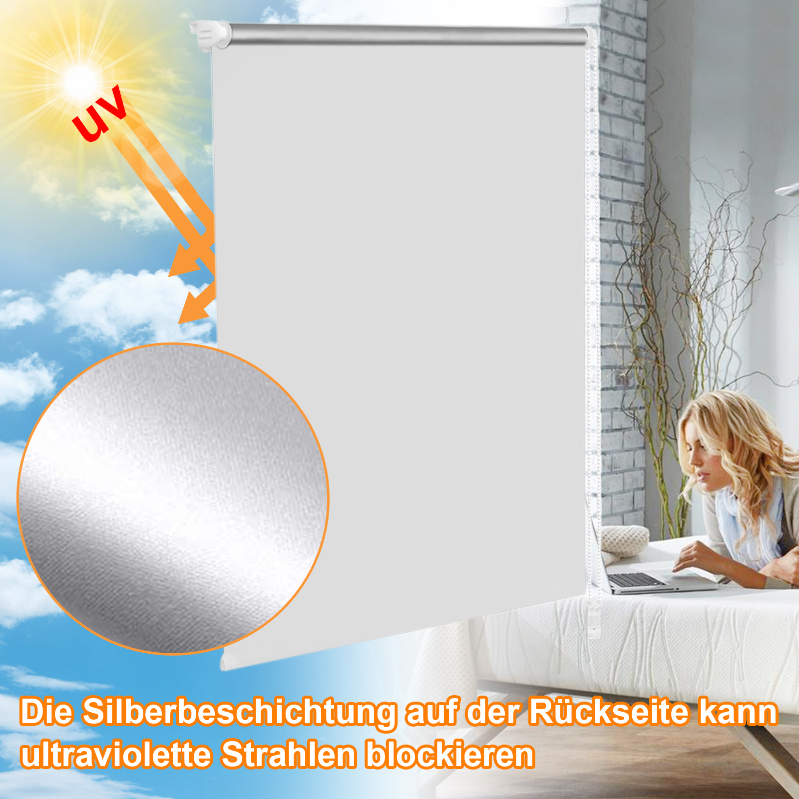 Rollo Thermo Klemmfix Verdunklungsrollo ohne Bohren