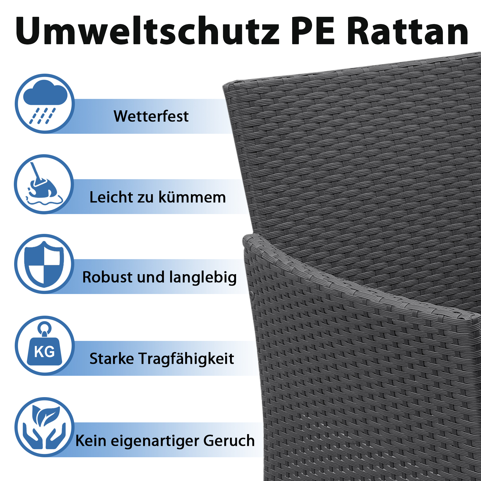 Poly Rattan Balkonmöbel Sitzgruppe Lounge Terrassenmöbel Gartenmöbel