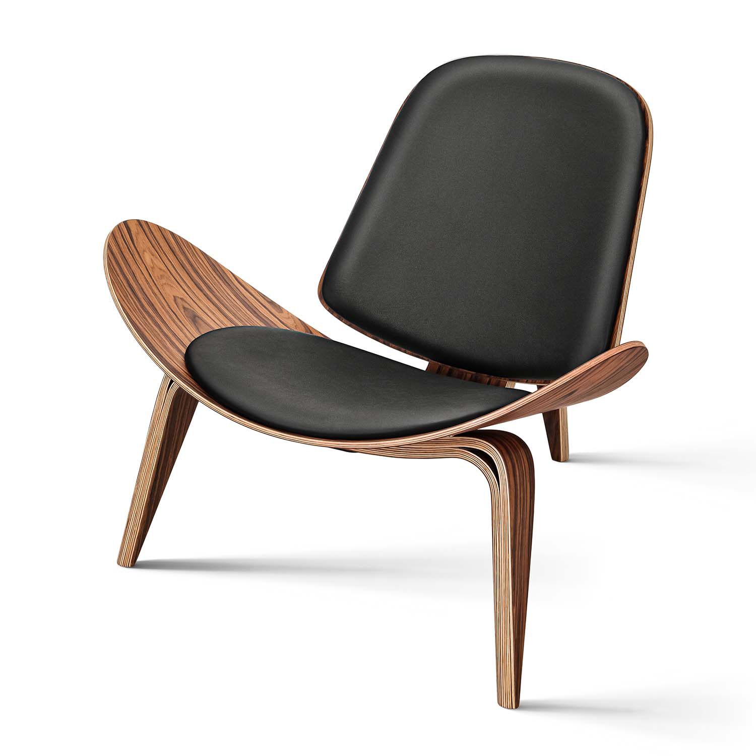 Mid-Century Hans Wegner Shell Chair Side Lounge Chair Tripod