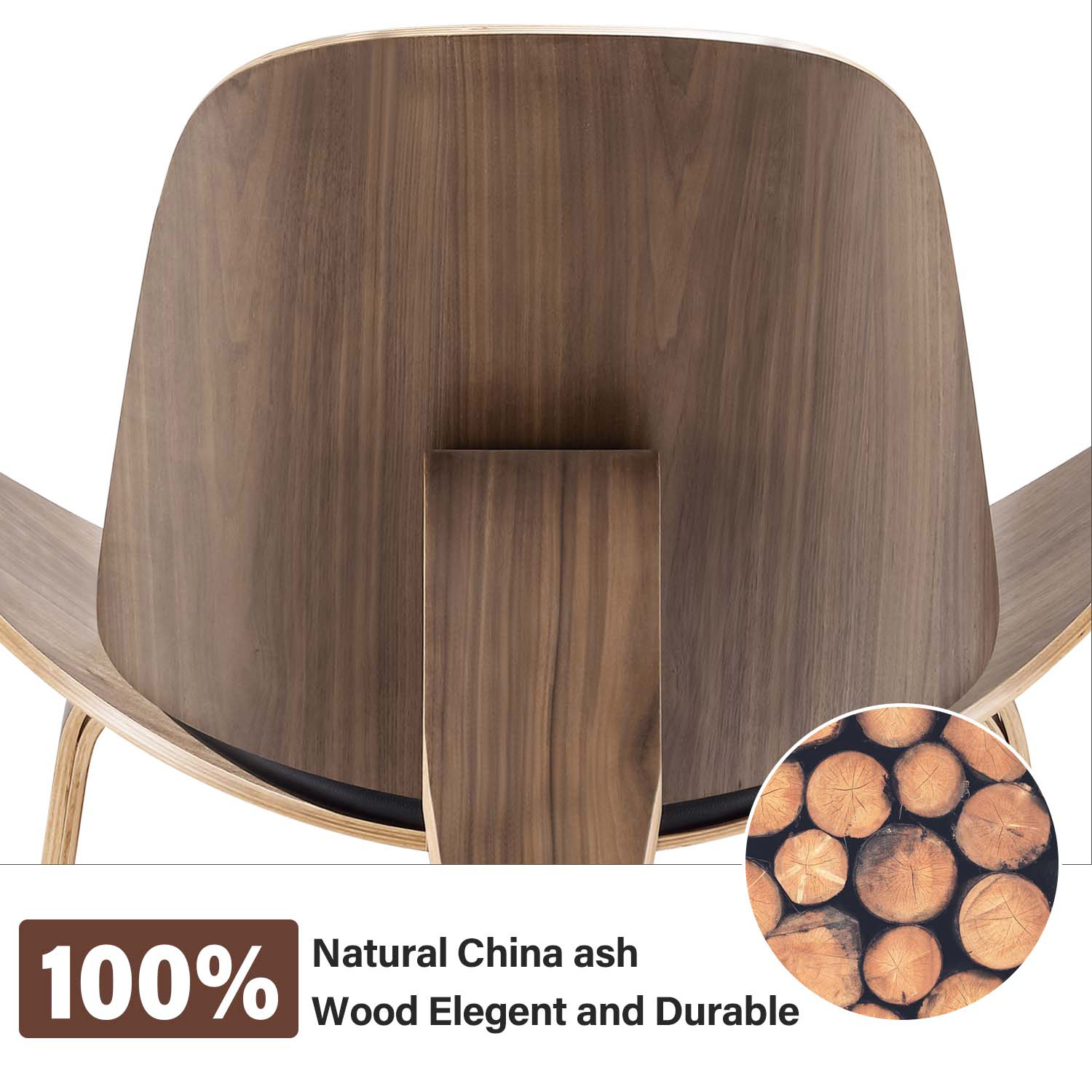 Mid-Century Modern Hans Wegner Style Shell Chair Vintage Design