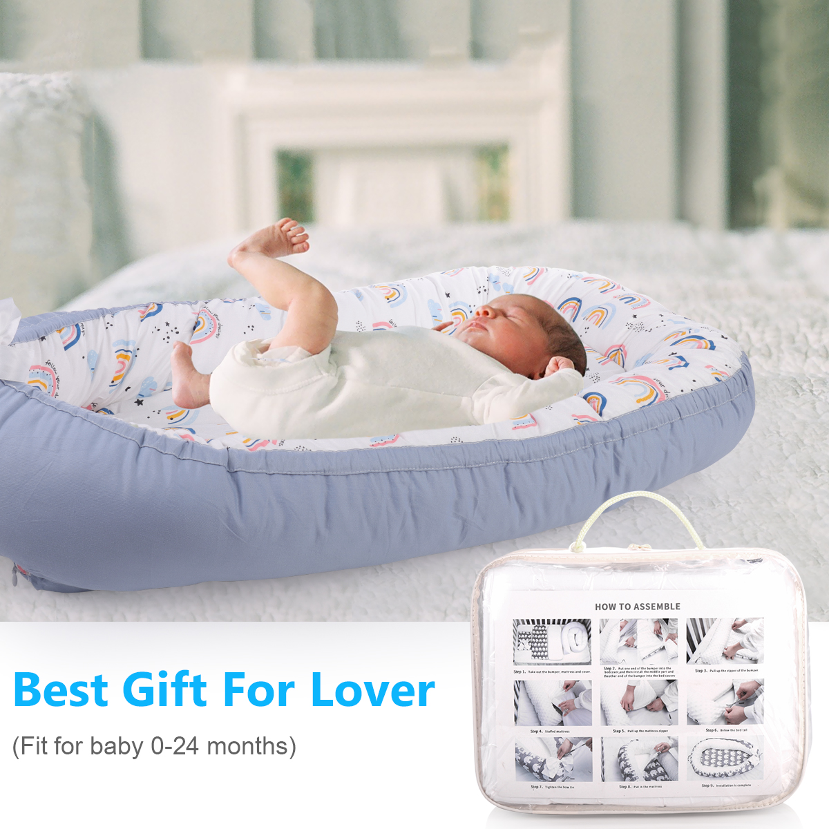 Baby* Pod Nest Newborn Reversible Cocoon Bed Sleep Newborn Cushion Portable Gift 