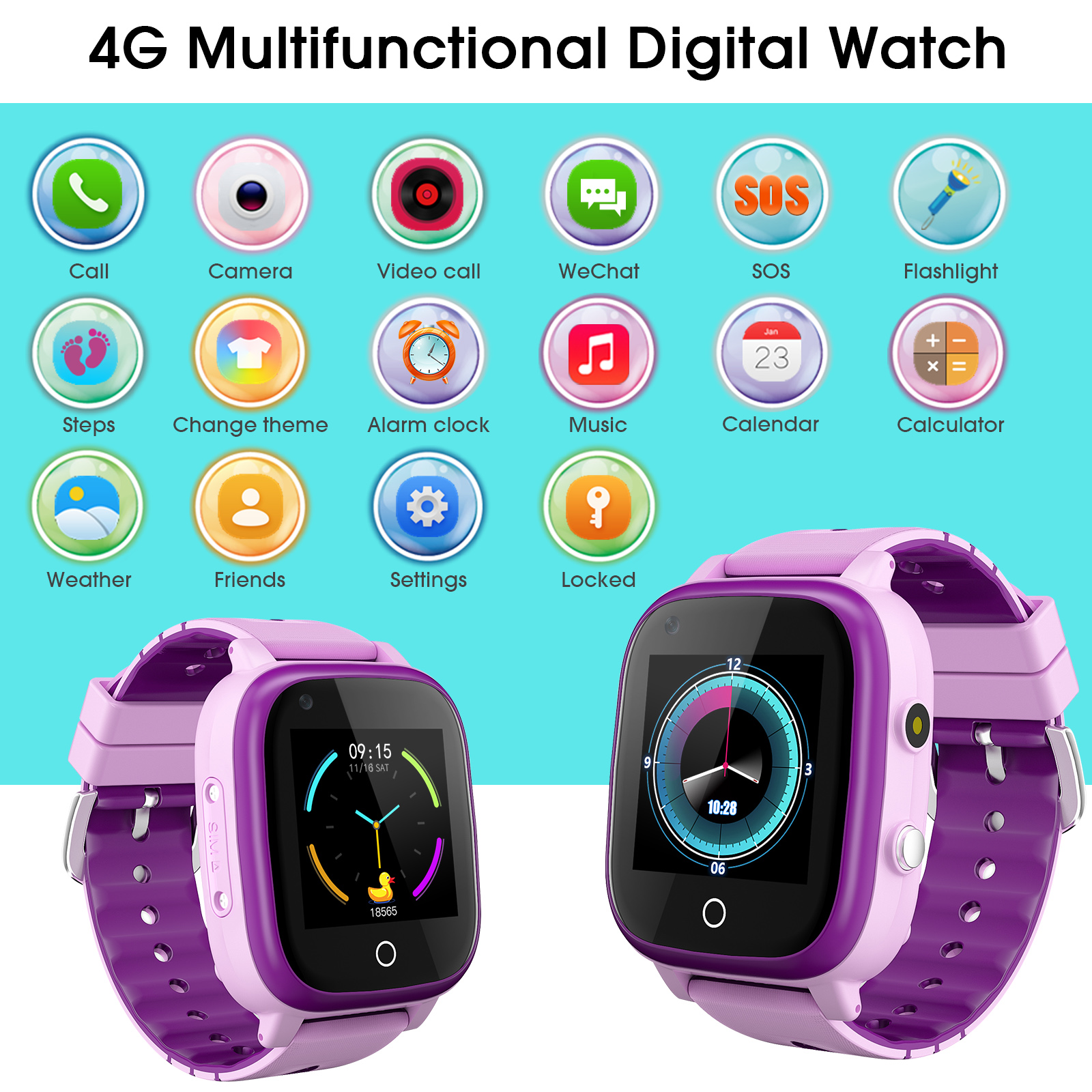 4G Kids Smart Watch Phone GPS Tracker WIFI SOS Video Call Monitor Children Gifts - Picture 22 of 48