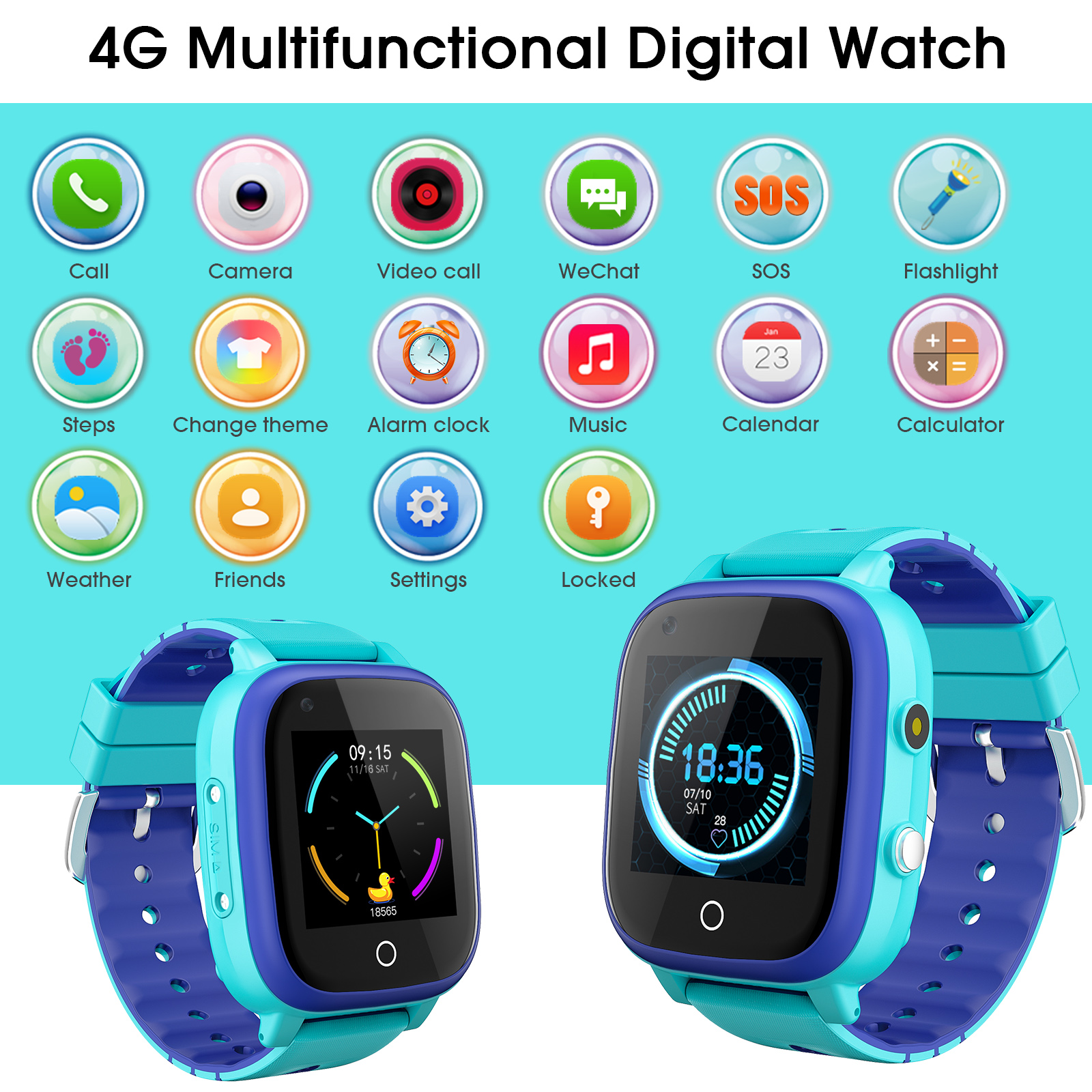 4G Kids Smart Watch Phone GPS Tracker WIFI SOS Video Call Monitor Children Gifts - Picture 31 of 48