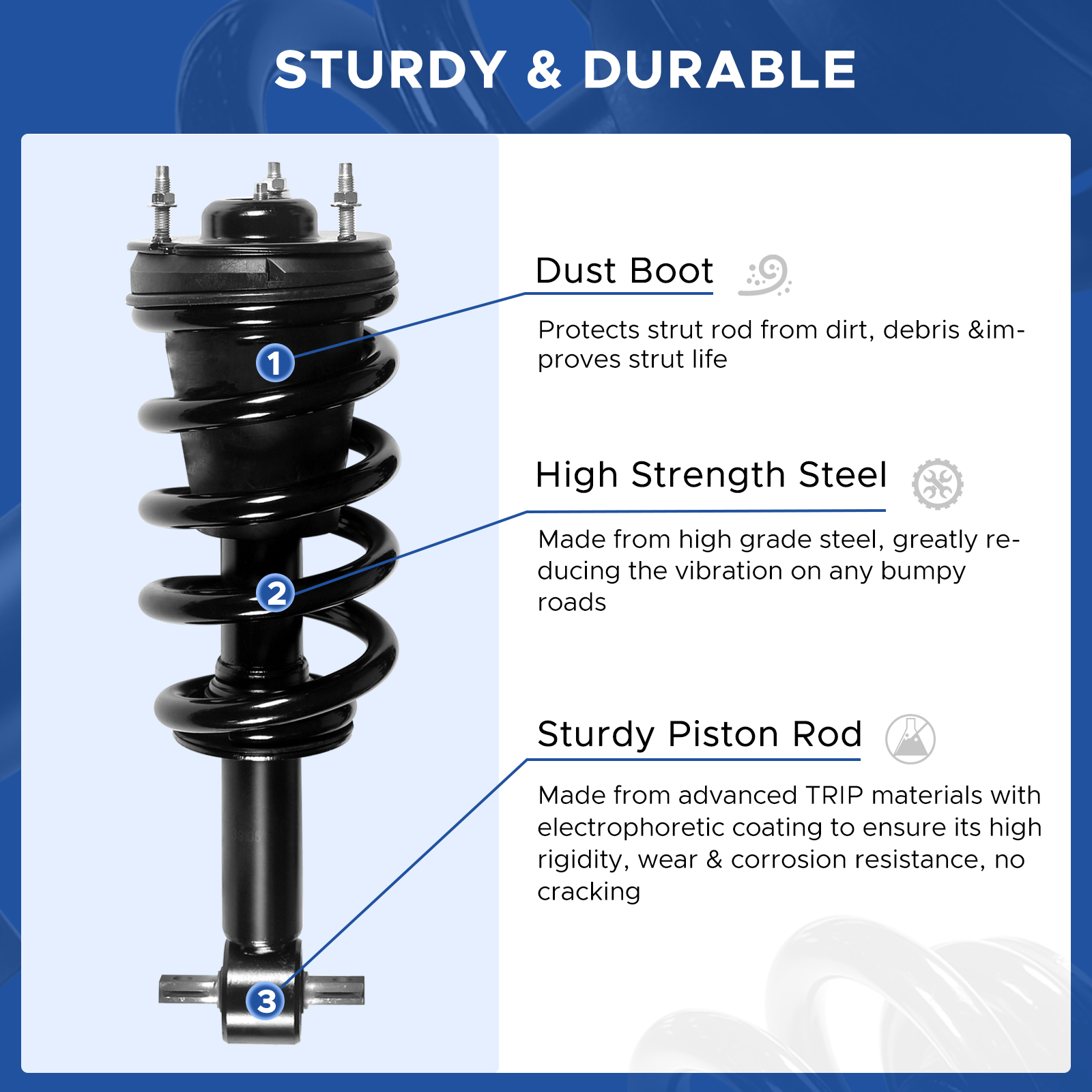 Pair Front Complete Shock Strut Set For 2008-2017 Mitsubishi Lancer ES, DE, GT