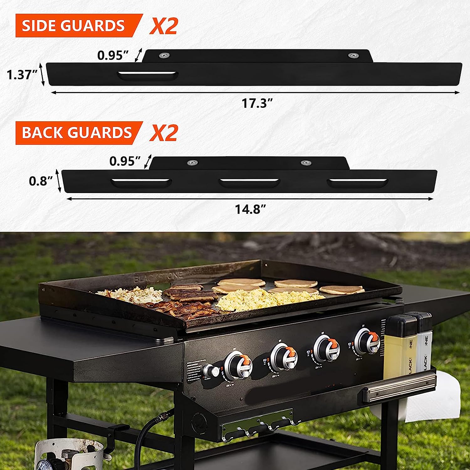 Keten Wind Guard For 36 Inch Blackstone Griddle, 2-In-1 Side Guard For