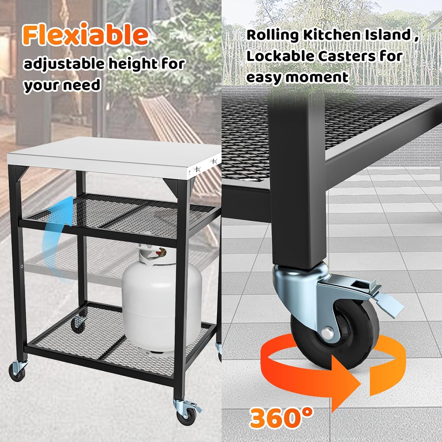 Ninja Woodfire Adjustable Stand Adjustable Height 28& 34 Grill