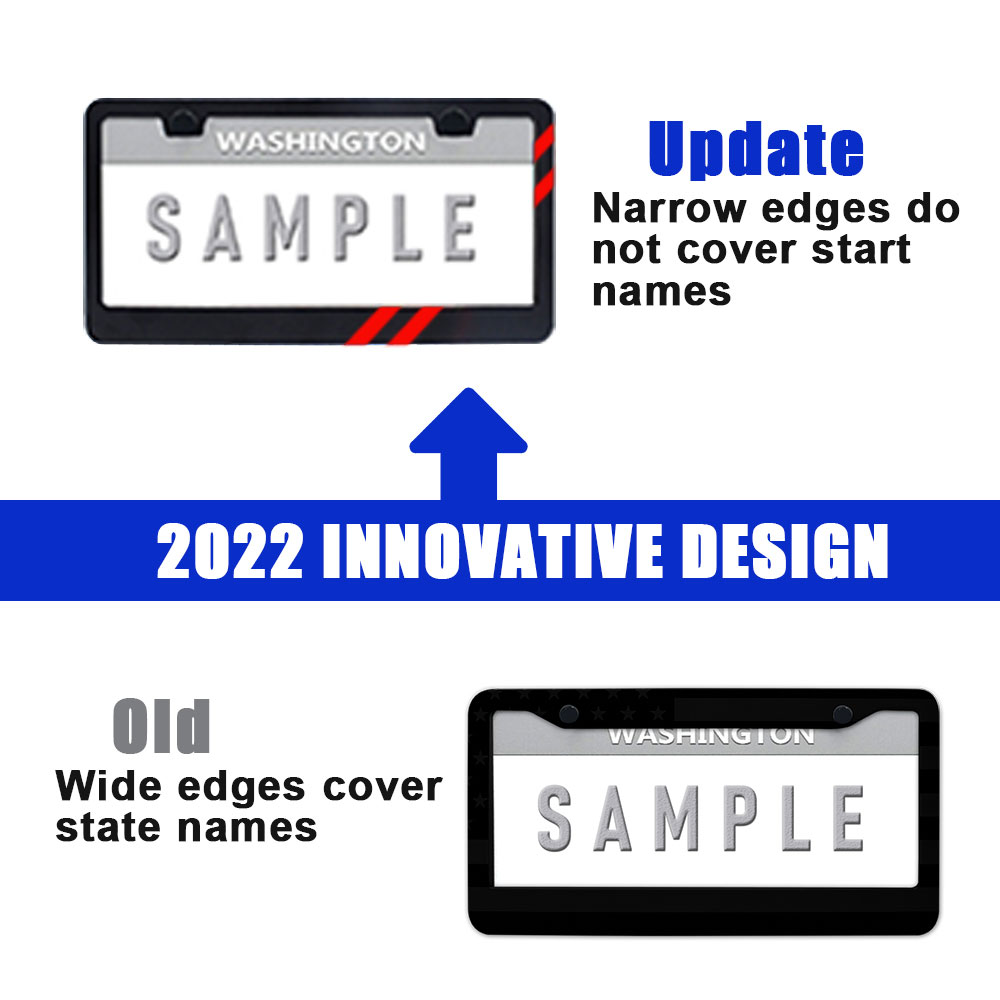 JYMAOYI Red Aluminum License Plate Frame – Universal Fit For Car/Motorcycle – Black/Red